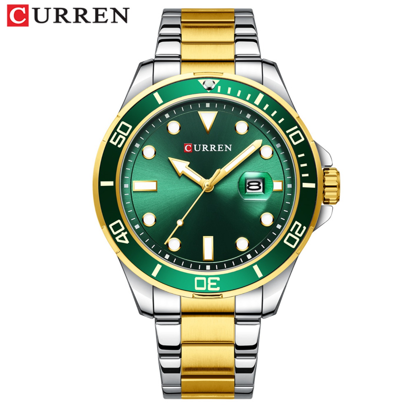Luxury Watch Brand - CURREN ニューグリーンウォーターゴーストシリーズブランドハイエンド高級腕時計自動巻きメンズオールスチール防水クォーツ時計ギフト