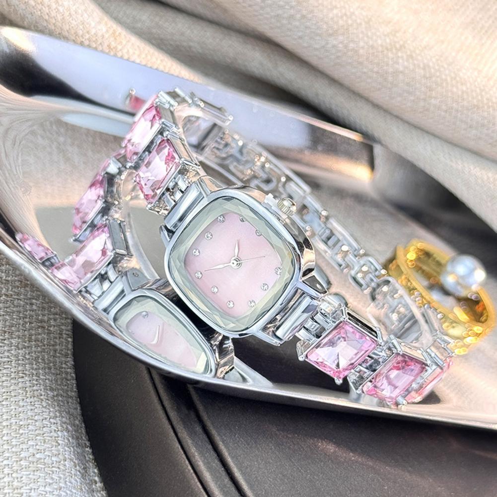 Luxury Watch Girl - キラキラ輝くブレスレットウォッチ スクエアダイヤル レディースウォッチ スクエアダイヤル レディースブレスレットウォッチ 高級ラインストーンストラップ