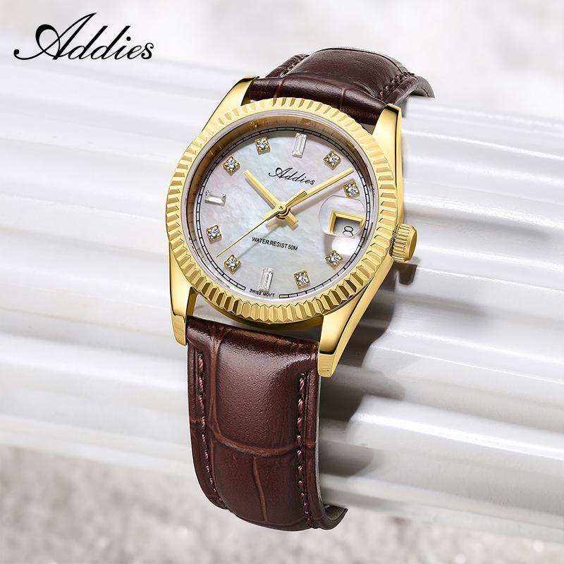 Luxury Watch Dial - アディーズ 585 クォーツ女性用腕時計 28 ミリメートル高品質サファイアガラス 50
