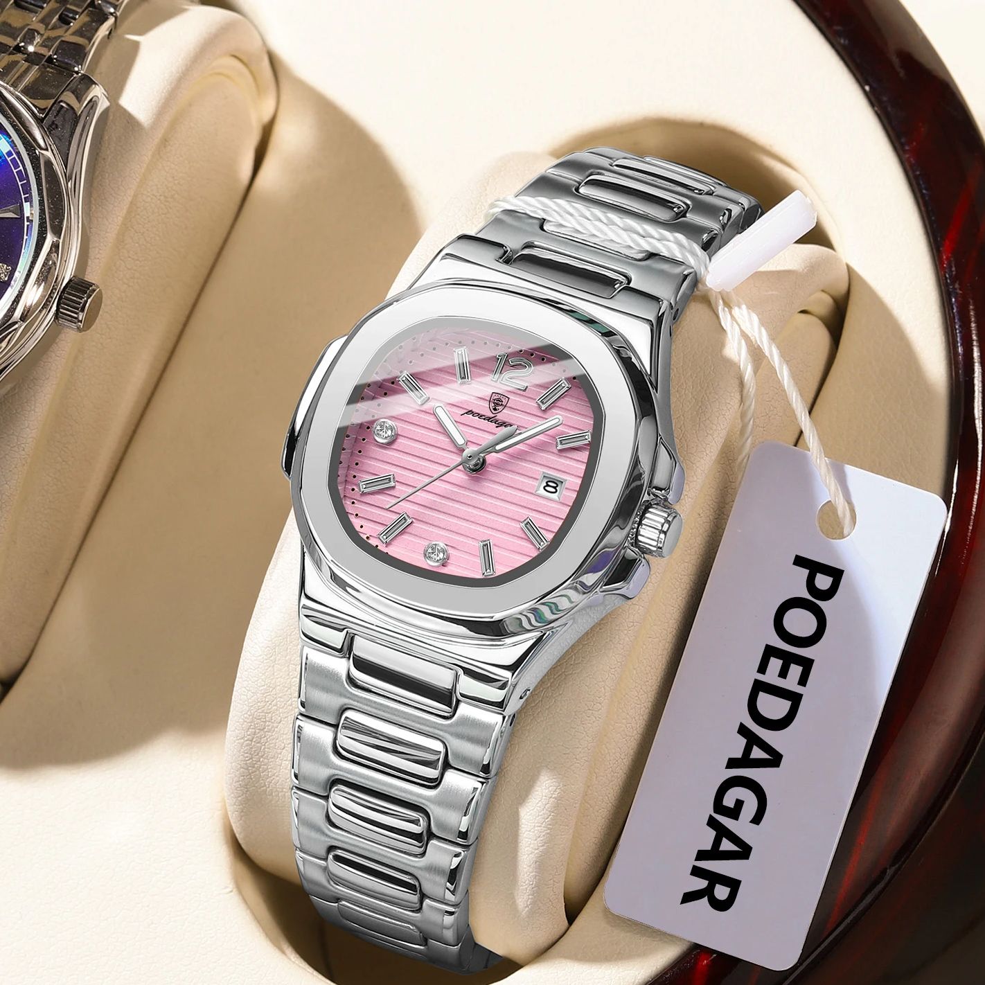 Luxury Watch Girl - POEDAGARスクエアファッション女性腕時計夜光防水日付レディースウォッチ高級高品質クォーツ女性用腕時計時計