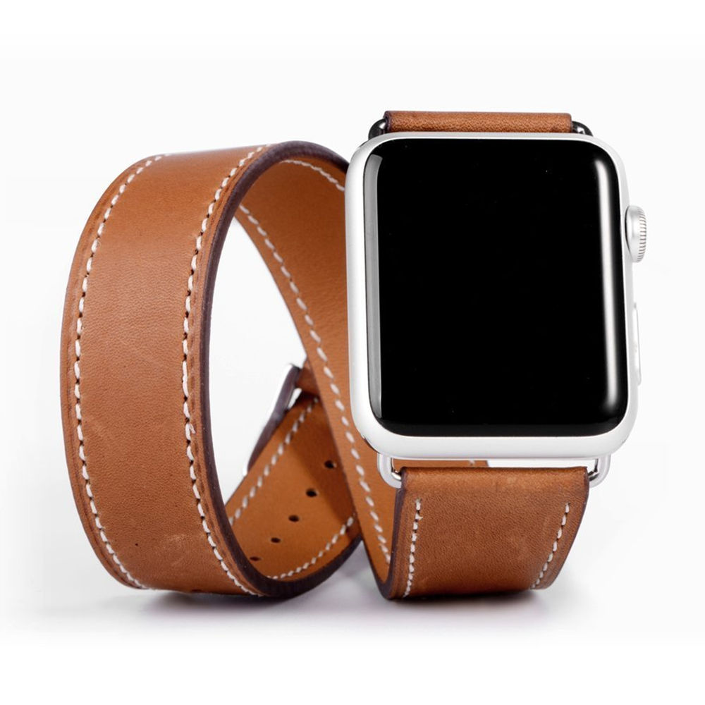 Luxury Watch Hermes - ダブルツアー用時計バンド45ミリメートル41ミリメートル44ミリメートル/40ミリメートル42ミリメートル/38ミリメートルレザー時計バンドブレスレットiwatchシリーズ5 4 3 se 6 7バンド