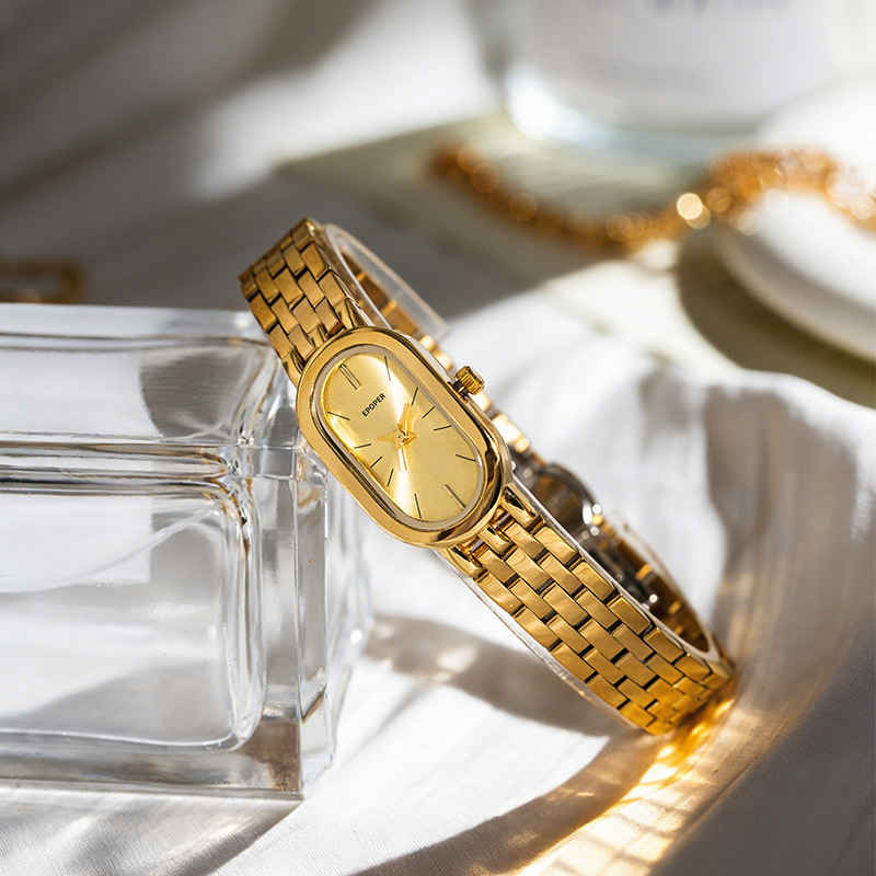Luxury Watch Levels - アンティークな雰囲気の高級感ある腕時計 レトロなニッチアート レディース腕時計 ゴールデンオーバルサンダイアル 高級クォーツウォッチ