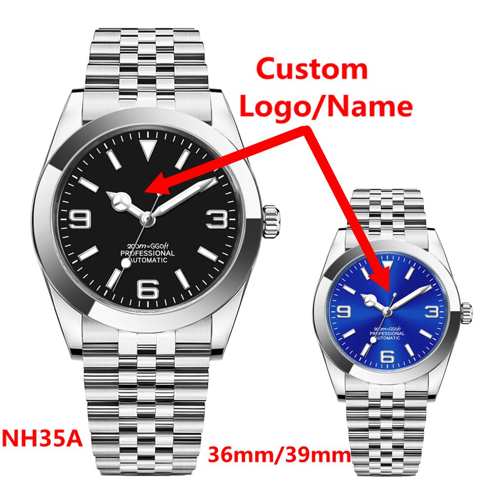 Luxury Watch Logo - カスタムロゴ高級 NH35 腕時計女性男性腕時計 36 ミリメートル/39 ミリメートルジュブリーズ自動機械式腕時計サファイア
