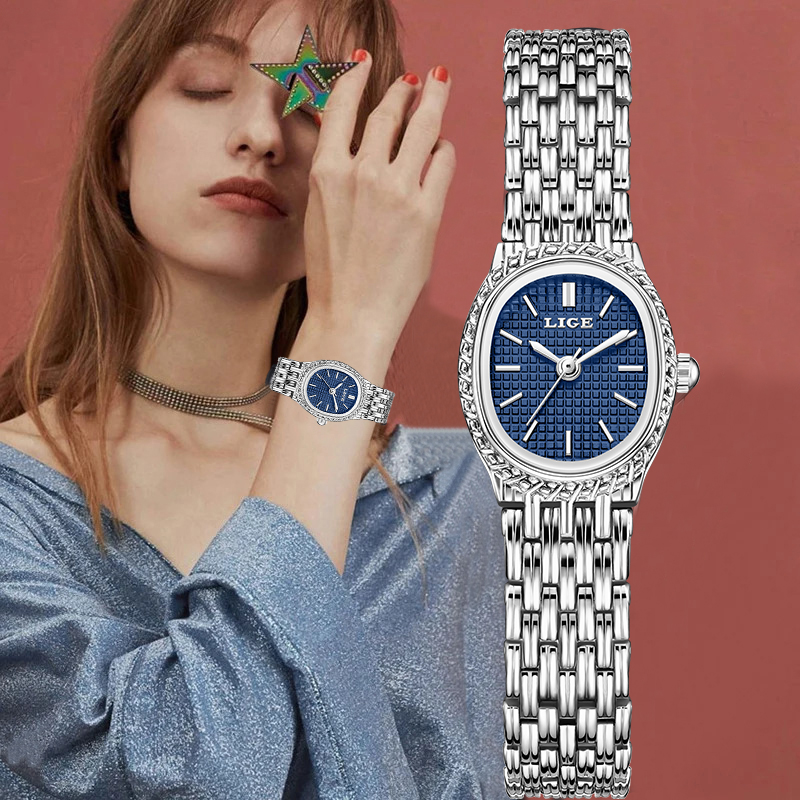 Luxury Watch Dial - LIGE ファッション高級クォーツ女性用腕時計エレガントなクラシックシンプルなダイヤル防水ステンレスレディース腕時計女性用 Reloj Mujer + ボックス