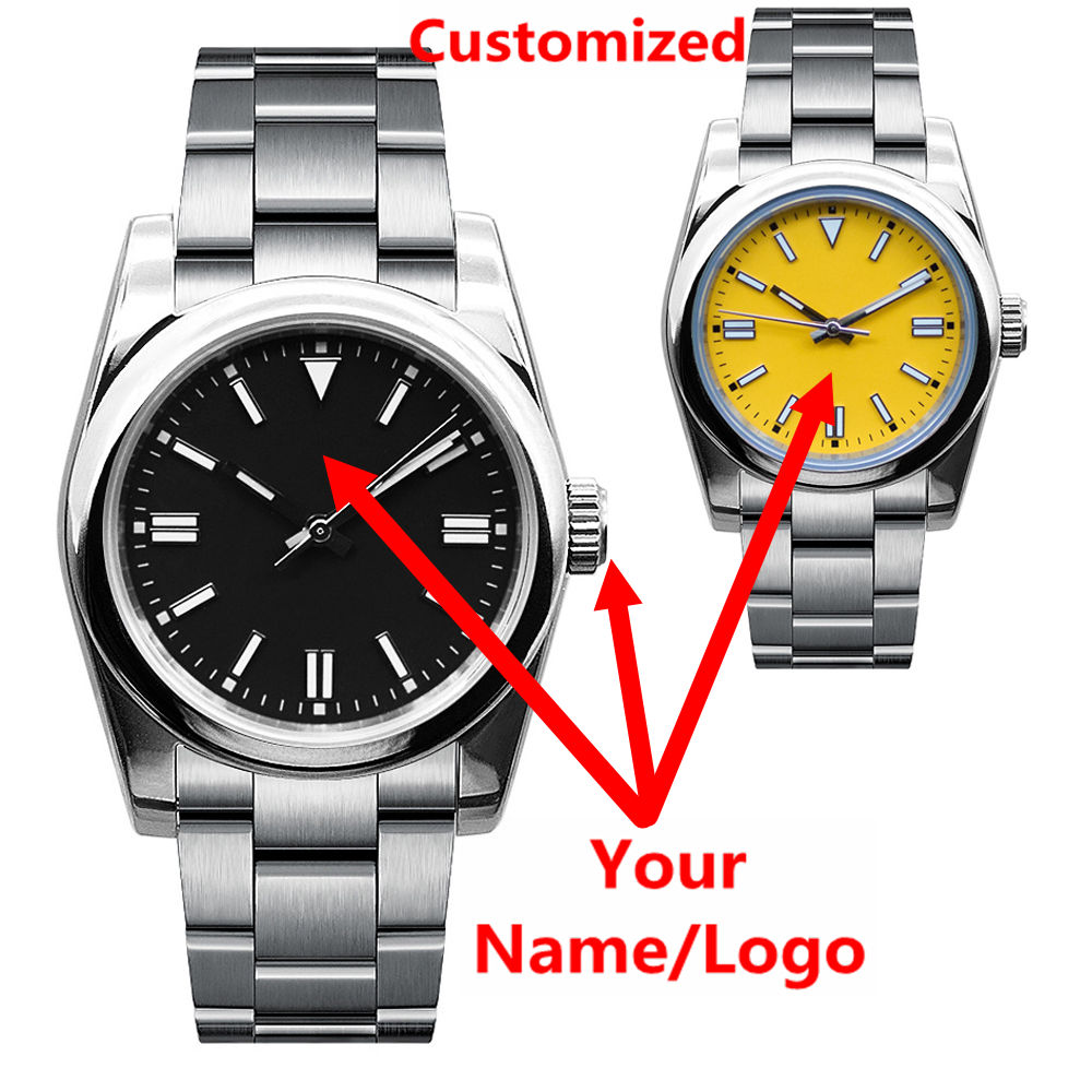 Luxury Watch Logo - カスタムロゴメンズ腕時計サファイア高級NH35/ミヨタ自動機械式腕時計36mm/39mm 10BARダイブ夜光ドレスウォッチ