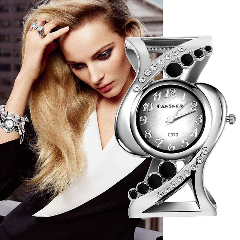 Luxury Watch Girl - 女性バングル腕時計クリスタル高級レディースクォーツ時計女性のラインストーンファッション女性時計eleagnt女性のsaati relojes