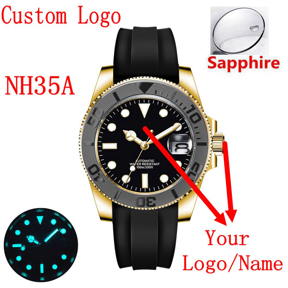 Luxury Watch Logo - カスタムロゴ 40m防水 高級 NH35/ミヨタ 自動巻き機械式腕時計 メンズ