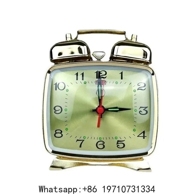 Table Watch Luxury - 金属製機械式目覚まし時計、懐中時計風のヴィンテージベッドサイドテーブルクロック、静音ゴールドクロック、ひよこが米をかじるアンティーク、高級装飾品