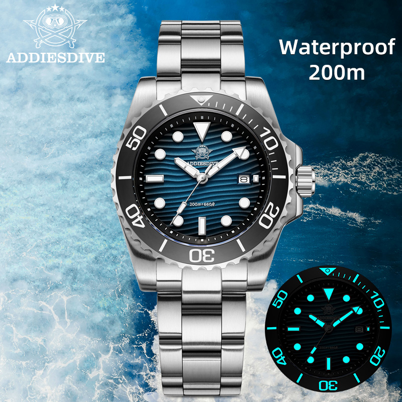 Luxury Watch Dial - ADDIESDIVE メンズ 2115 クォーツ時計 サンドダイヤル 200