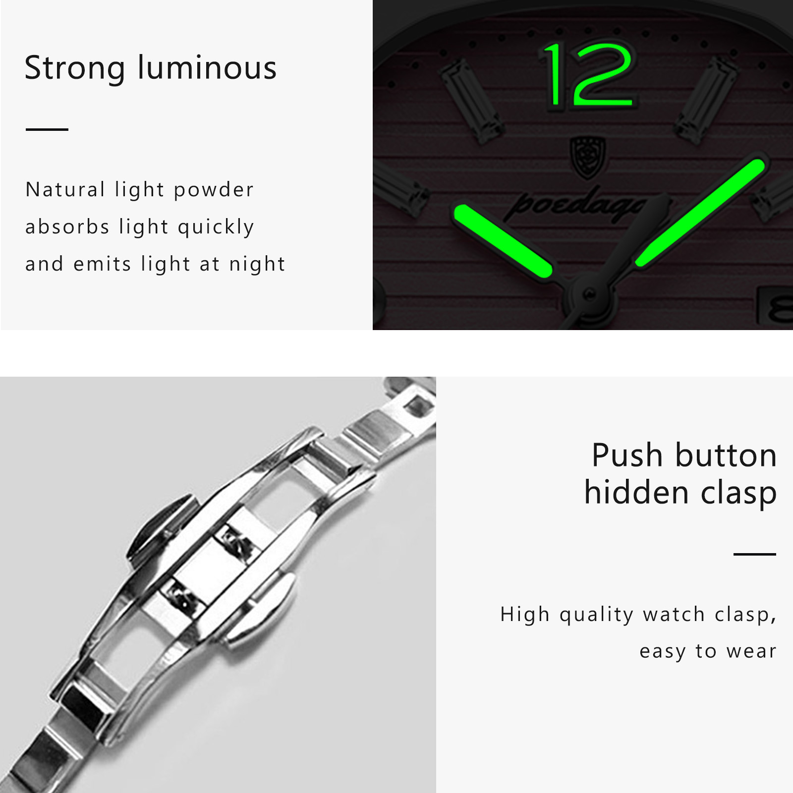 POEDAGARスクエアファッション女性腕時計夜光防水日付レ - Luxury Watch Girl のレビューと価格