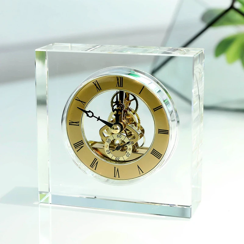 クリスタルサイレント置時計高級北欧美的デスクトップ時計デスク - Table Watch Luxury のレビューと価格