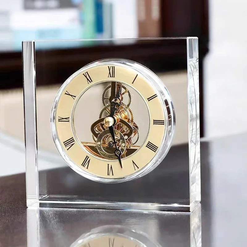 クリスタルサイレント置時計高級北欧美的デスクトップ時計デスク - Table Watch Luxury のレビューと価格