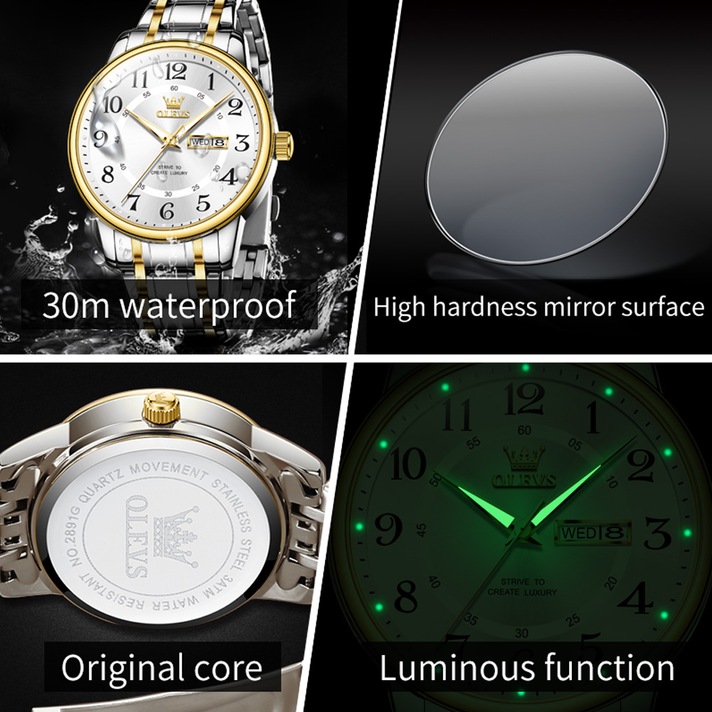 OLEVS カジュアルファッションメンズ腕時計アラビア数字ス - Luxury Watch Brand のレビューと価格
