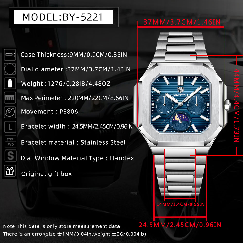 BENYAR 新しい 37 ミリメートルメンズ腕時計トップブ - Luxury Watch Brand のレビューと価格