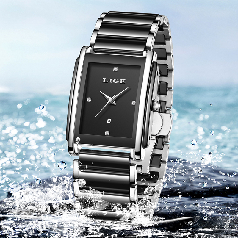 LIGE 新しい高級女性腕時計エレガントなセラミッククォーツ - Luxury Watch Girl のレビューと価格