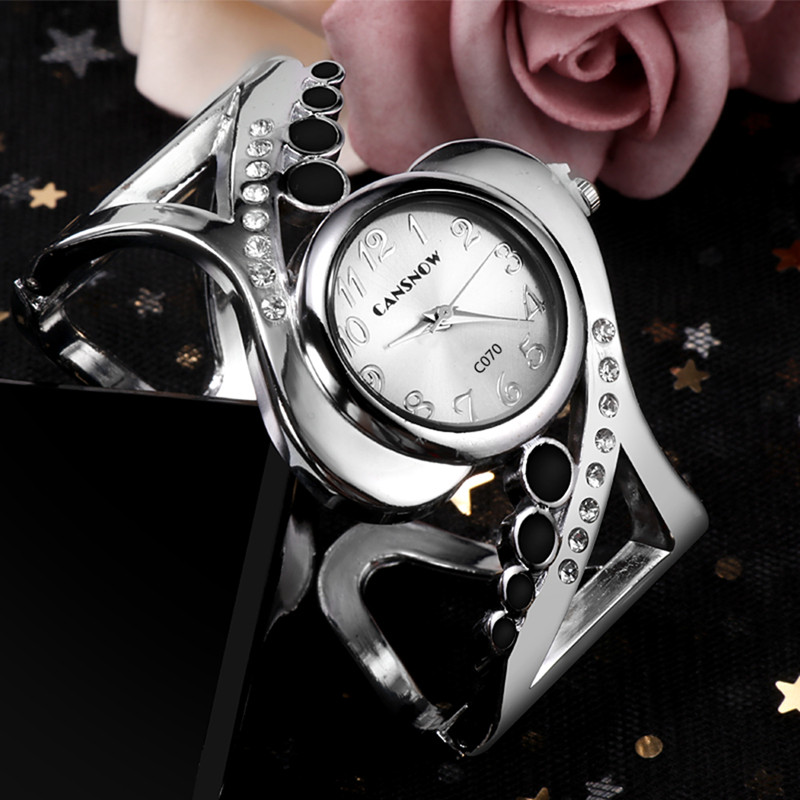 女性バングル腕時計クリスタル高級レディースクォーツ時計女性の - Luxury Watch Girl のレビューと価格