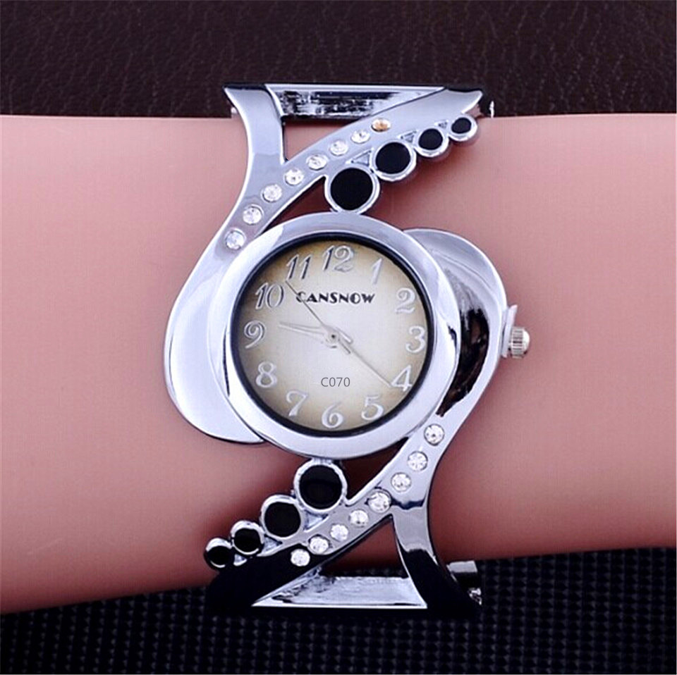 女性バングル腕時計クリスタル高級レディースクォーツ時計女性の - Luxury Watch Girl のレビューと価格