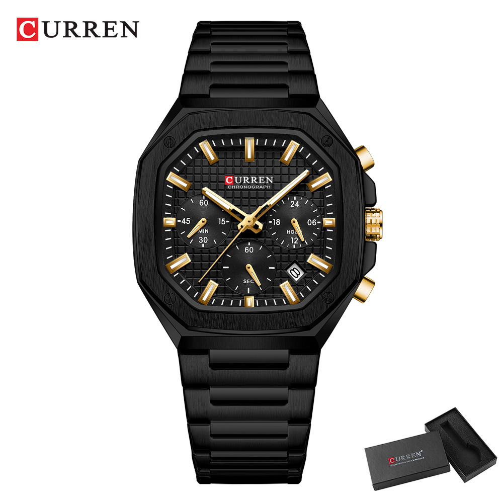 CURREN 高級スクエアクロノ腕時計男性用クラシックデザイ - Luxury Watch Dial のレビューと価格