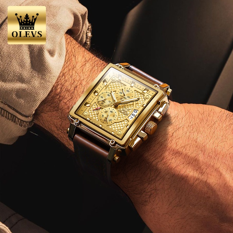OLEVSブランド メンズ腕時計 防水 レザーストラップ ク - Luxury Watch Dial のレビューと価格